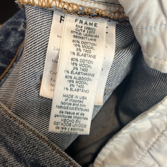FRAME Le Skinny de Jeanne Distressed Jeans in Blackett Lane Size 28 - Picture 9 of 9